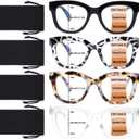 CHOFILORD Progressive Multifocus Reading Glasses for Women Men Blue Light Blocking Computer No Line Multifocal Readers (A1 Multicolor, 1.5, Diopters)