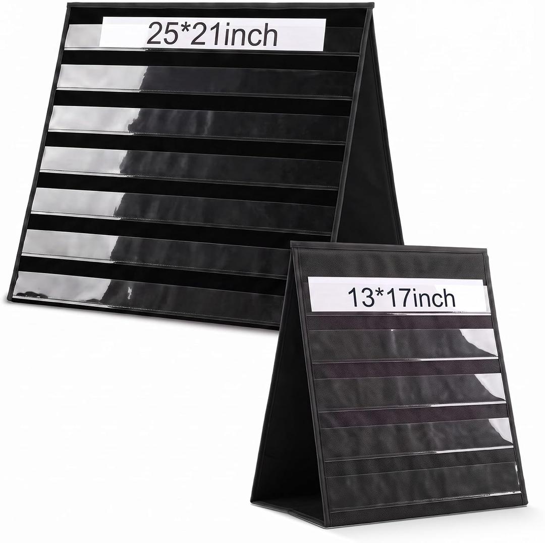 Large Tabletop Pocket Chart Stand for Classroom, 2 Pcs
25 x 21", 13 x 17 "