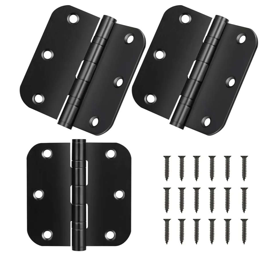 Stainless Steel Door Hinges, 3.5''X 3.5'' Ball Bearing Hinges, Commercial Grade Heavy Duty Hinges with 5/8 Inch Radius Corners, Door Interior Metal Hardwares, 27 Pack (Black)