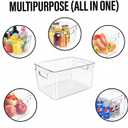 Clear Plastic Storage Bins, Pantry Organizers and Storage or Kitchen Organization and Storage Containers Bins for Organizing, Fridge, Freezer, Bathroom, Pantries, Refrigerator, Cabinet Organizer Bin