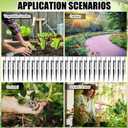 25 Pcs 12.8 Inch Drip Irrigation Stakes with 360 Degree Sprayer Emitters and Sprinkler Extension Riser for 1/4 Inch Drip Tubing Micro Sprinkler Heads Stakes for Garden Watering System, Red