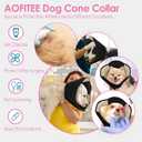 AOFITEE Dog Cone - Soft Dog Cone to Stop Licking, Comfy Cones for Dogs After Surgery, Adjustable Dogs Cones Collar Elizabethan Pet E-Collar for Medium Pets, Pet Recovery Collar, Black, Medium