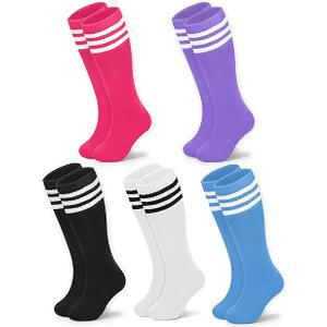 Zando 6 Pairs Kids Soccer Socks Baseball Softball Youth Athletic Boys Girls Knee High Socks