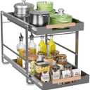 Under Sink Organizer, Pull Out Cabinet Organizer 2 Tier Slide Out Sink Shelf Cabinet Storage Metal Shelves, Sliding Under Sink Storage for Kitchen Bathroom Laundry Cabinet, Grey, 1 Pack (Gray)