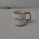 LUCCK Ceramic Coffee Mug with Wooden Lid 14.5 OZ Tea Cup Luxury Gold Inlay Marble Pattern Ceramic Mug Coffee Tea Mug Gift for Women Wife Girl Grandma (White),1 Count (Pack of 1)