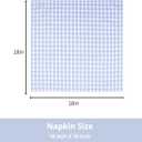 PurpleEssences Mini Gingham Check Dinner Cloth Napkin - Spring Easter Summer - Mitered Corners - 18x18 Inch - Set of 12-100% Cotton - Reusable Washable - Sky Blue and White