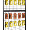 NectaCol 3'x 6' Gridwall Panel Display Stand with T-Base, Black Wire Grid Wall Panels with Wheels, Craft Display Rack, Art Display Stand, Retail Display, Show Rack, 1 Pack