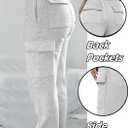 Cargo Sweatpants Women Wide Leg High Waisted Sweat Pants with Pockets Womens Lounge Casual Joggers (Gray, XXL)