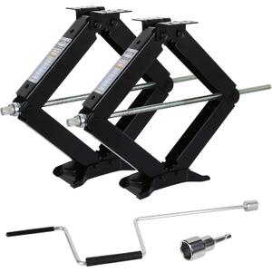 WEIZE Camper RV Trailer Stabilizer Leveling Scissor Jacks with Handle -24"- 9000lbs - Set of 2 (9000 lbs-2P)