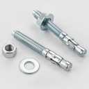 Wensilon 1/2x6 10Pcs Inch Standard Fasteners for Heavy-Duty Zinc Wedge Anchors for Cement and Concrete