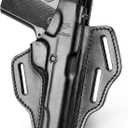 OWB Thumb Leather Break Holster for Glock 17 19 19x 22 23 31 32 45 Colt 1911/Kimber 1911/Springfield 1911/S&W 1911 and Most 1911 5'' No Rail Pistol, Right Hand