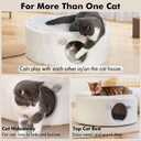 Zoratoo Cat Bed for Indoor Cats, Fluffy Large Enclosed Cat House Cave Pet Bed Hammock with Removable Washable Cover for Sleeping Cats, Kittens, Small Dog, Oval Hideaway