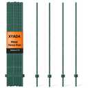 Metal Fence Post 7feet, Heavy Duty Garden Fence Post for Holding Wire Fence, Sign U Post Pack of 10 Sturdy Outdoor No Dig Fence Post for Garden Yard Green