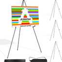 JEAWIWI 4PCS Black Easel Stand for Wedding Sign Stand, 66 Inch Adjustable Metal Easels for Display, Portable Folding Easel for Wedding, Display Show, Arts, Poster with Portable Bags
