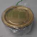 Nitial 12 Pcs Heavy Duty Serving Tray with Clear Lid, Round Elegant Gold Catering Trays Disposable Large Plastic Platters for Fruit Cake Sandwich Party Takeout Food Picnic Supplies (12 Inches)