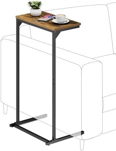 Amazon.com: TUTOTAK C Shaped End Table, Tv Tray, Small Side Table, 28.7 inch Tall Couch Table, Tray Table, Sofa Table, Living Room, Bed Room, Brown TB01BB071 : Home & Kitchen