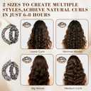 3 x Heatless Curls Overnight Hair Curler Set, Heatless Hair Curlers to Sleep In with Detachable & Interchangeable Rod Sizes, No Heat No Damage, Create Natural Waves, Suitable Gifts for Women (Brown leopard print)