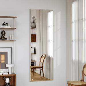 NimbusCrest 51"x16" Frameless Full Length Wall Mirrors,Rectangular Mirror Full Length Wall Mounted,Tall Full Body Mirrors with Beveled,Suitable for Living Rooms and Bedrooms