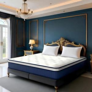 Full Size Mattress 75 * 54 * 12 Inches Soft and Breathable Cotton Ergonomic Design Individually Pocketed Reinforced Springs All Around Quiet Sleep Comfort and Durable