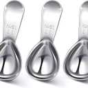 Patelai 3 Pieces Coffee Scoop Tablespoon Measuring Spoons Stainless Steel Coffee Scoops Short Handle Tablespoon for Tea Sugar Kitchen Gifts(15 ml,Silver)