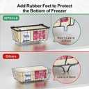 iSPECLE Freezer Organizer Bins - 4 Pack Small Stackable Deep, Bins for 7 Cu.Ft, Easy Get Bottom Foods without Digging, Chest Freezer Organizer Prevent Frozen Food Waste, Black