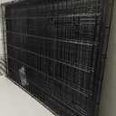 FDW Dog Crate for Large Dogs 48 Inch Folding Metal WirePet Cage Double Door W/Divider Panel Indoor Outdoor Kennel Leak-Proof Plastic Tray,Black