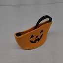 Halloween Bucket for Kids, Pumpkin Basket with Handle, Trick or Treat Candy Buckets, Orange Halloween Decorations Party Favors-Small Pumpkin Bucket