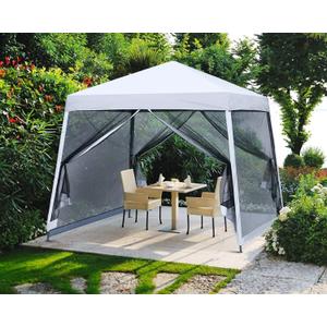 MASTERCANOPY 10x10 Slant Leg Gazebo Canopy with Netting White