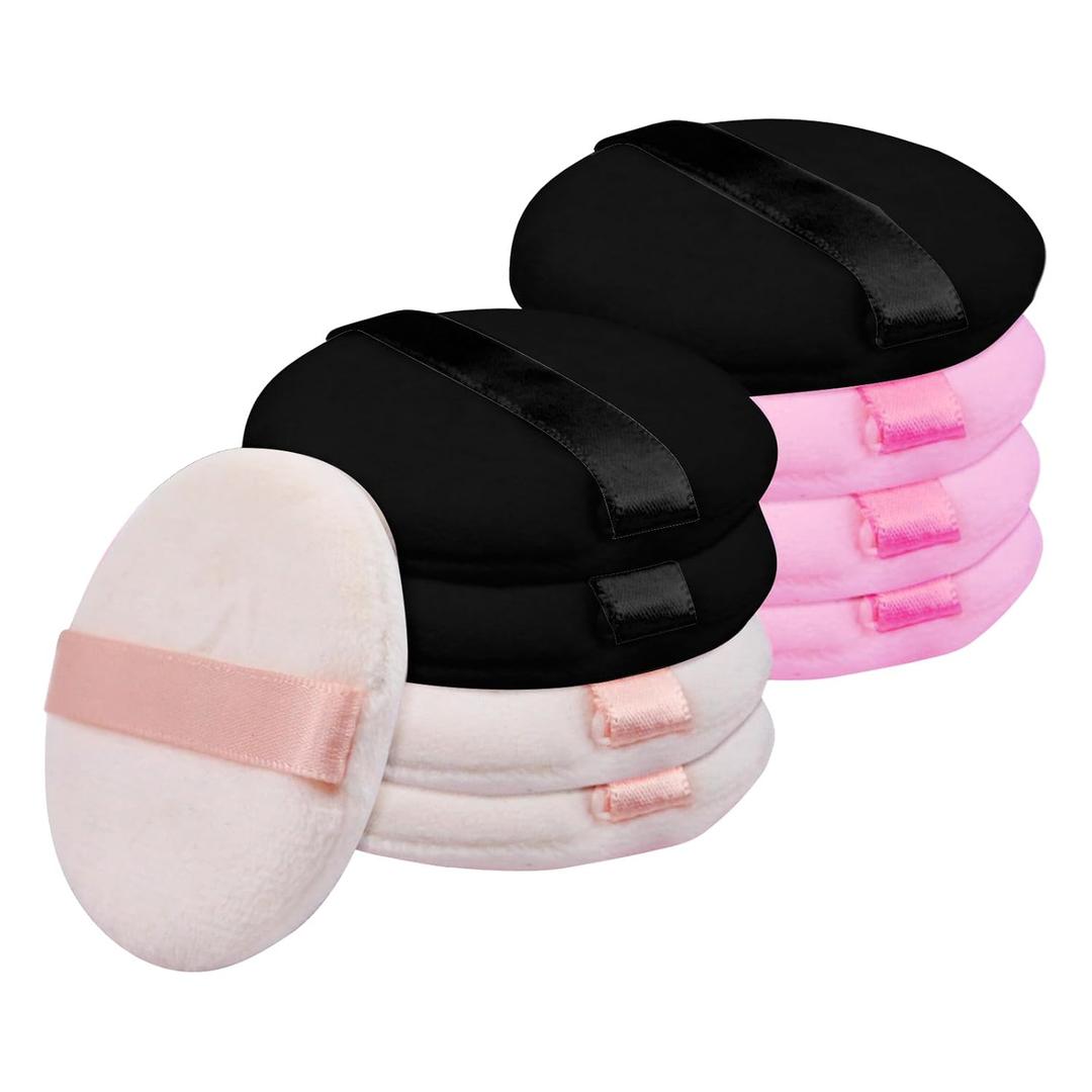 4 x 9Pcs Powder Puffs, 2.16 Inch Round Face Makeup Puff for Body Loose Powder Beauty Makeup Tool Black,Nude,Pink