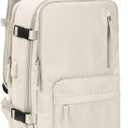 VGCUB Large Travel Work Business Backpack Carry on flight Approved 17 Inch Laptop Backpack for Women Men with Laptop Compartment Mochila de Viaje, Beige