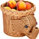 Prosumers Choice Storage Basket - Woven Wicker Basket for Snacks - Bread Baskets for Serving - Decorative - Empty Gift - Snack Baskets - 11.8x7.8x6.3 inch (Elephant)