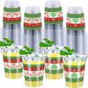 Honeydak 50 Pcs Christmas Cups 12 oz Ugly Sweater Plastic Cups Clear Snowflake Disposable Glasses Xmas Theme Drinking Glasses for Home Xmas Winter Holiday Party Favors Kitchen Supplies Decoration