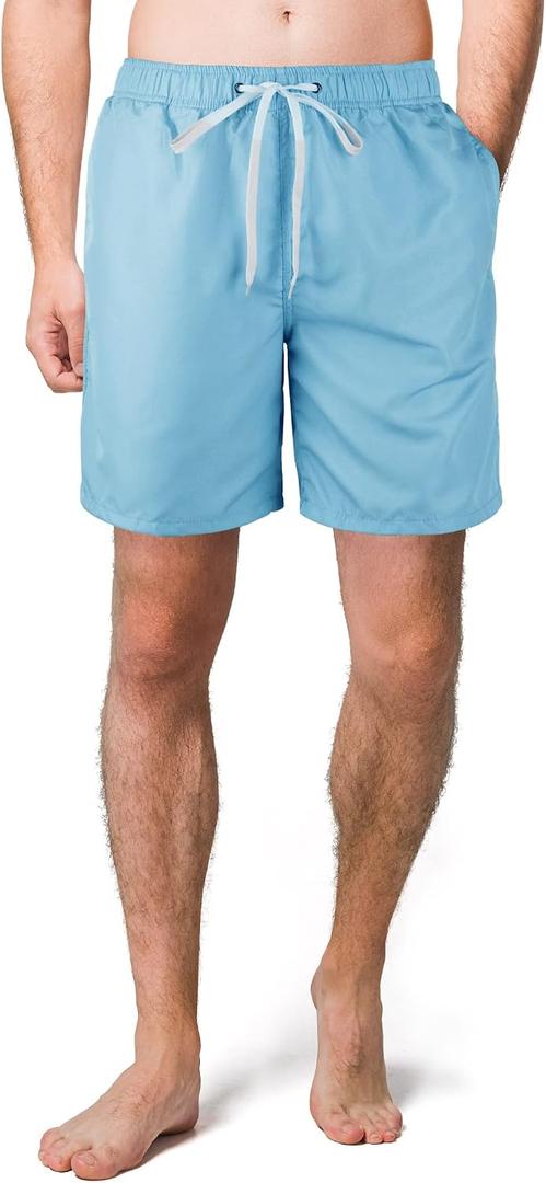 Scotamalone Mens Swim Trunks Board Shorts Swimwear Bathing Suits Quick Dry for Beach,Travel,Vacation,Swimming, Surfing,Casual (Blue, S)