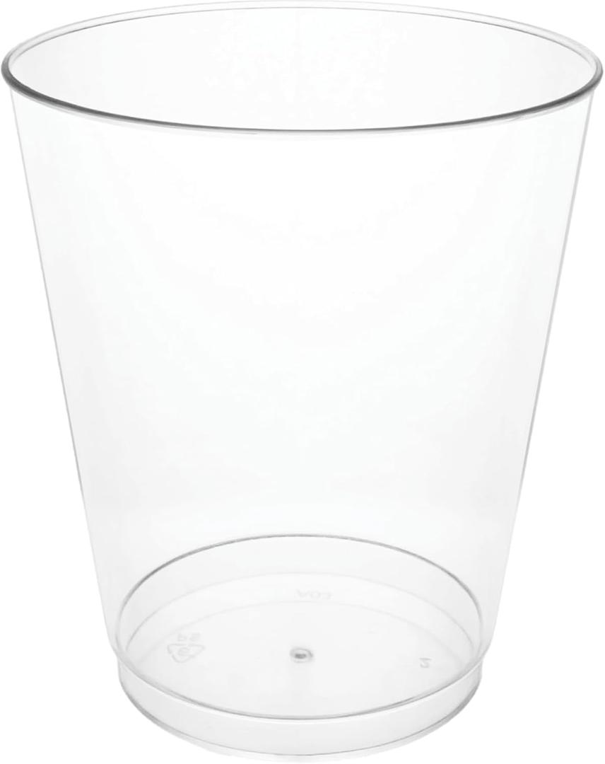 Party Essentials Disposable Hard Plastic Drinking Cups/Party tumblers/Pint Glasses, 8 oz, 60-Count, Clear