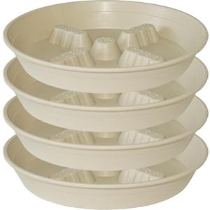 4 Pack Plant Saucer 10 inch Plant Stand Plastic Plant Saucers for Indoors Outdoor, Heavy Duty Flower Plant Risers for Inside Pots, Pot Saucers for Plants, Grow Bags Saucers