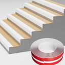 Stair Nosing, Rubber Edging Guard Trim Self Adhesive, Vinyl Staircase Step Edge Protector for Outdoor & Indoor(20 FT, White)