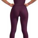 SUUKSESS Women 2 Piece Workout Sets Compression Tummy Control Leggings with Pockets Halter Built in Bra Tank Tops Medium, Violet
