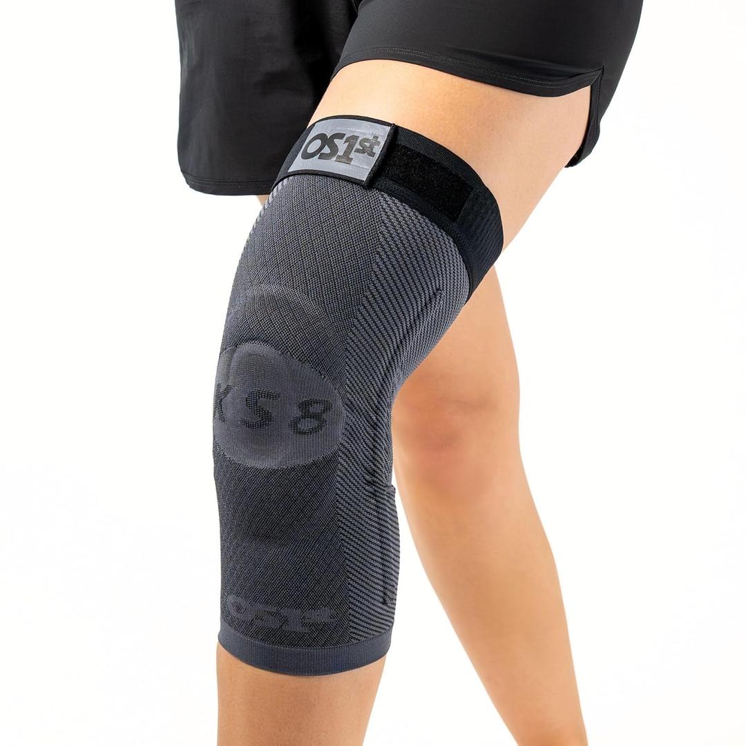 OrthoSleeve Stabilizing Compression Knee Brace KS8 with Patella Stabilizer Ring, Stability Splints and Adjustable Top for Knee Pain, Arthritic Knees, Post-Surgery and Swelling (X-Large)