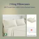 CALIFORNIA DESIGN DEN Soft & Silky 500 Thread Count 100% Cotton Sateen, Cool & Smooth with A Classic Opening, Set of 2 King Pillow Cases (Damask Stripe - Ivory)