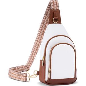 Personalized Crossbody Bag for Women Leather Sling Bags with Initial Letter Pack Chest Bag for Travel, Gift for Wife Mom