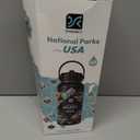 DYSANKY National Parks Water Bottle  40 oz Insulated Stainless Steel Water Jug with 63 Hand-Drawn Park Stickers, Outdoor Accessories & Gift Box  BPA-Free  Ideal for Hiking, Camping & Travel (Advanced Black)