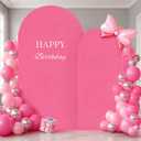 Hot Pink Arch Backdrop Cover 2 Set - 7.2FT, 6FT Spandex Fitted Wedding Arch Stand Covers Round Top Chiara Arch Backdrop Stands Cover for Birthday Parties Banquet Photo Background Decoration