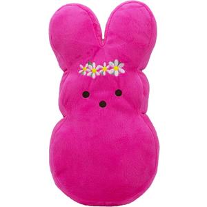 Peeps for Pets Plush Bunny Toy for Dogs | Embroidered, Soft, Stuffed, & Squeaky | Large, Pink Flower, Dog Toy is a Fun and Cute Way to Entertain Your Pet (12 Inch)