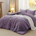 Bedsure Oversized King Comforter Set, Grayish Purple Soft Prewashed Bedding for All Seasons, 3 Pieces GentleSoft Bed Set, 1 Lightweight Comforter (120"x98") and 2 Pillowcases (20"x36")