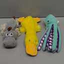 PetSpy Squeaky Stuffed Dog Toy Pack - 3 Dog Chew Toys for Large, Medium, Small Dogs and Puppies- Rope Donkey, Plush Octopus, Crinkle Duck Toy - Pet Supplies Toys for Dogs to Keep Them Busy