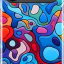 DorisMax for iPhone 17 Pro Max Case - Wireless Charging Compatible - Dual-Layer Hard Shell + Silicone Cover - Shockproof Protective Phone Case with Stylish Designs for Women - Colorful Abstractions