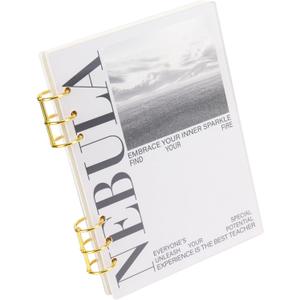 MultiBey A5 Binder 6-Ring Frosted Acrylic Binder Planner Cover with 45 Sheets Lined Paper, Personal Loose Leaf Binders, Gold Metal Round Rings a5 Planner Budget Binders, Lay Flat Design