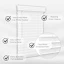 Lotus & Windoware Cordless, 2 Inch Faux Wood Blind, 34" Wide x 60" Long, Window Blinds, Blinds & Shades, Blinds for Indoor Windows, Embossed, Bright White