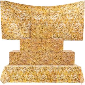 Outus Hay Bale Decoration 6 Pack Western Cowboy Party Decorations Hay Bale Box 3 Pack Straw Tablecloths Farm Theme Party Photo Props Rustic Farmhouse Cowboy Supplies