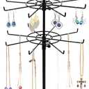 Polmart Heavy Duty Dual Heights (Stand & Tiers) Adjustable Countertop Spinner Display Stand (Black, 3-Tier)